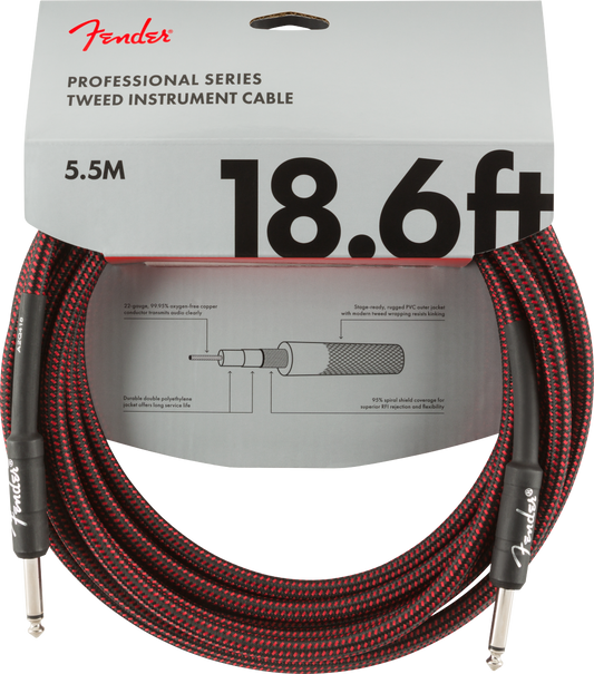 CABLE PARA INSTRUMENTO SERIE PROFESSIONAL, TWEED ROJO 5.5M