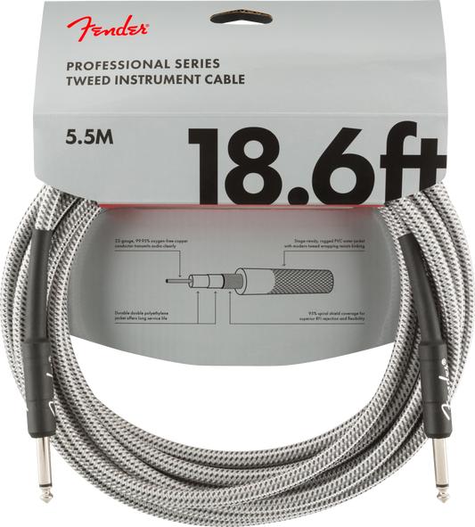 CABLE PARA INSTRUMENTO FENDER TEXTURIZADO PROFESIONAL SERIES 5.5M GRIS