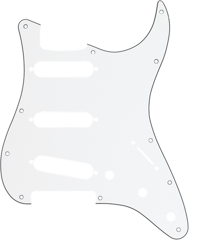 Pickguards Stratocaster® S / S / S de Estilo Moderno de 11 Hoyos