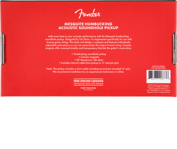 PASTILLA FENDER ACÚSTICA MESQUITE HUMBUCKING SOUNDHOLE N