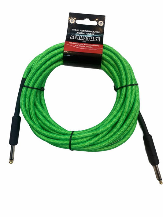 CABLE TEXTURIZADO PARA INSTRUMENTO PLUG 1/4 STRUKTURE VERDE NEÓN 5.7M N