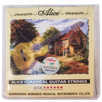 JUEGO DE CUERDAS P/GUIT CLASICA NYLON-PLATA T/ALTA ALICE A106H N