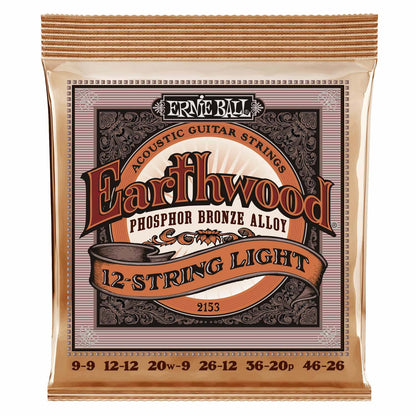 Juego de Cuerdas Ernie Ball Earthwood Fósforo Bronce Docerola 12 Cuerdas .009-.046