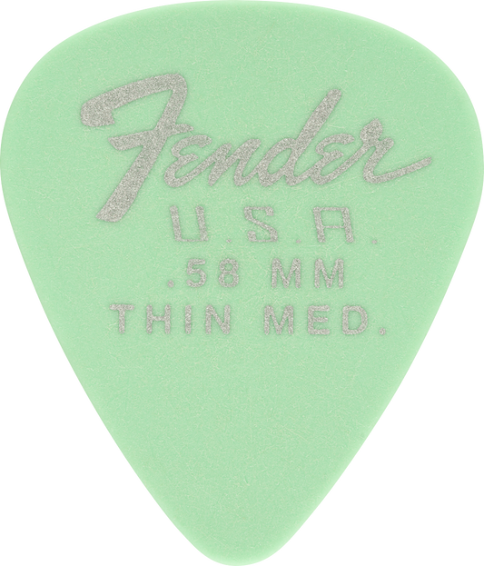 PUAS PARA GUITARRA FENDER PAQUETE DE 12 PIEZAS DURA-TONE DERLIN .58MM NYLON N