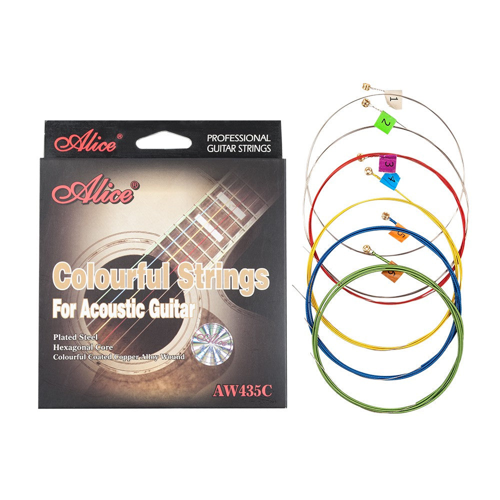 JUEGO DE CUERDAS P/GUIT ACUSTICA COLORES T/SL ALICE N