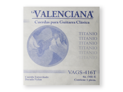 Paquete de 12 Cuerdas 6a Nylon Titanio la Valenciana N