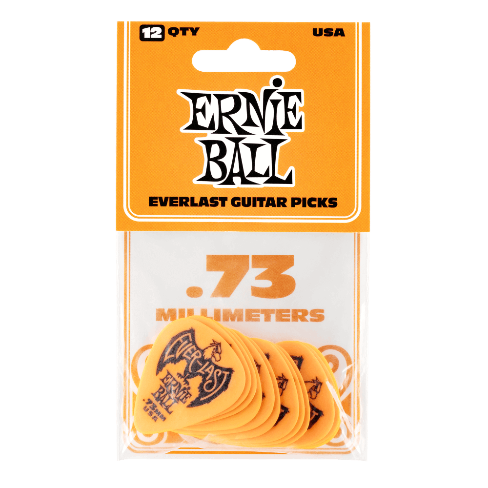 PUAS PARA GUITARRA ERNIE BALL EVERLAST NYLON .73 mm NARANJA PAQUETE DE 12 PZAS N