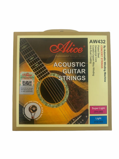 Juego de Cuerdas para Guitarra Acust-texana 11/52 Acero Alice | Aw432sl N