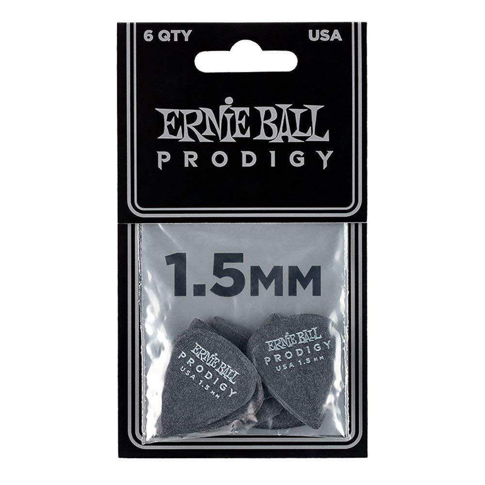 PUAS PARA GUITARRA ERNIE BALL PRODIGY 1.5 mm NEGRO PAQUETE DE 6 9199 N