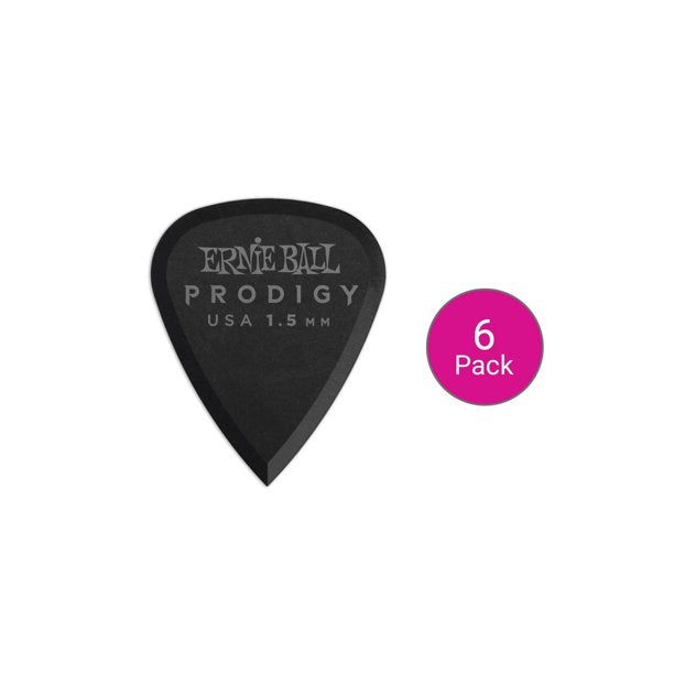 PUAS PARA GUITARRA ERNIE BALL PRODIGY 1.5 mm NEGRO PAQUETE DE 6 9199 N