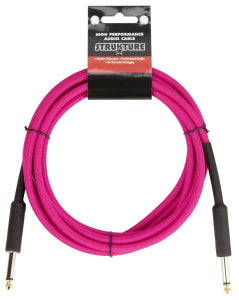 CABLE TEXTURIZADO PARA INSTRUMENTO PLUG 1/4 STRUKTURE ROSA NEÓN 5.7M