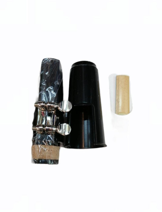 BOQUILLA PARA CLARINETE CON ABRAZADERA, CAÑA Y TAPA