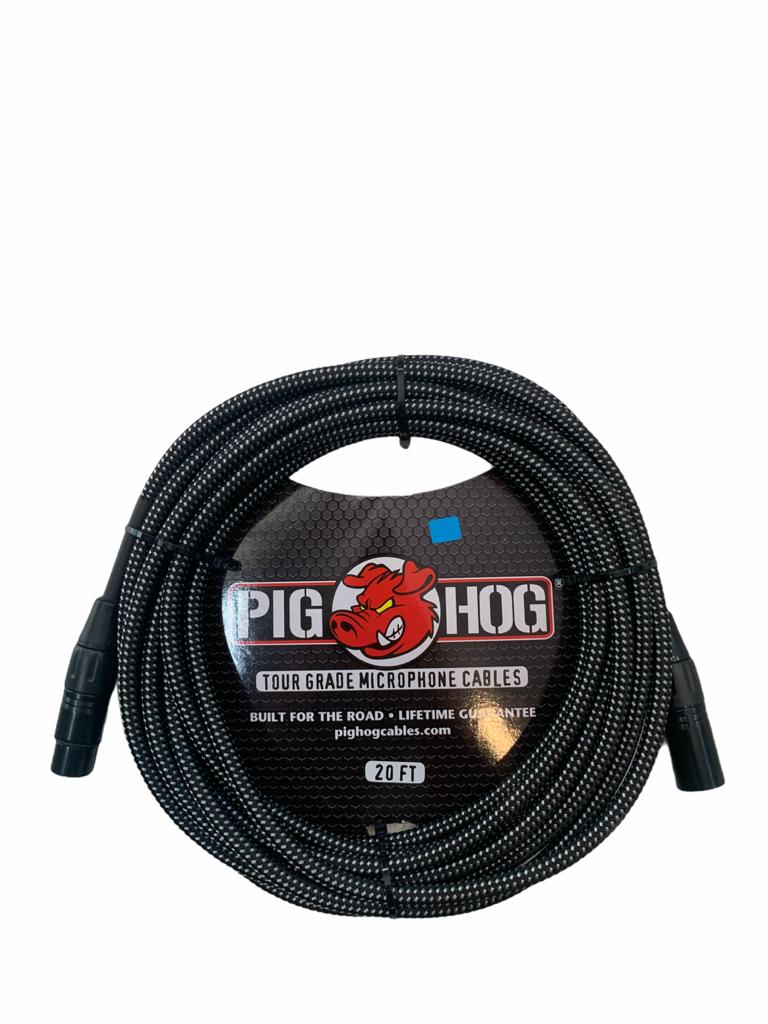CABLE P/MICROFONO BLACK-WITHE 6.10cm XLR-XLR PIG HOG N