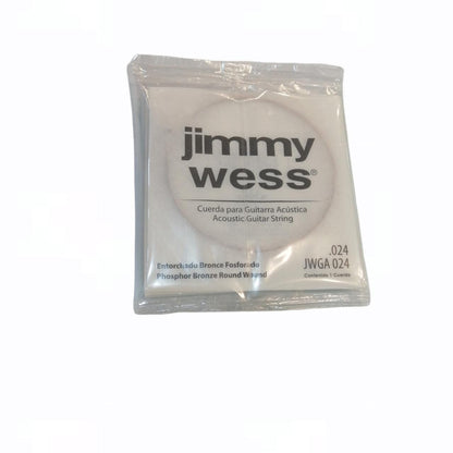Paquete de 6 Cuerdas Jimmy Wess para Guitarra Acustica, 0.024 Bronce Fosforado N