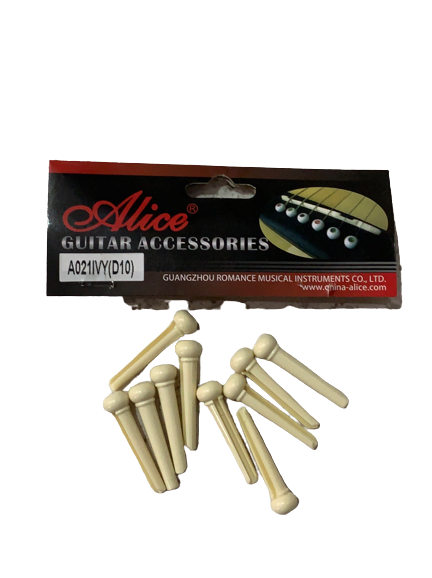 JUEGO DE 10 PIVOTE PARA GUITARRA COLOR MARFIL ALICE