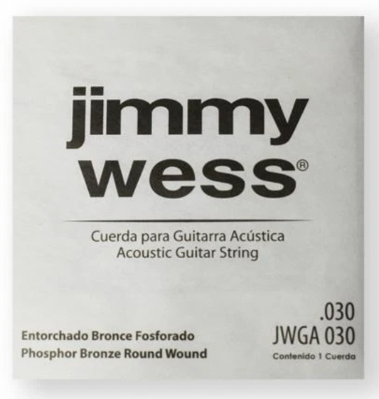 PAQUETE DE CUERDAS JIMMY WESS PARA GUITARRA ACUSTICA, 0.030 BRONCE FOSFORADO N