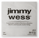 PAQUETE DE CUERDA JIMMY WESS PARA GUITARRA ACUSTICA O ELECTRICA, 2A. ACERO, 0.012 N