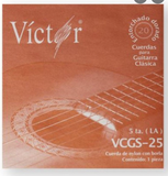 PAQUETE DE CUERDAS PARA GUITARRA CLAS VICTOR ENTORCHADO DORADO 5TA N