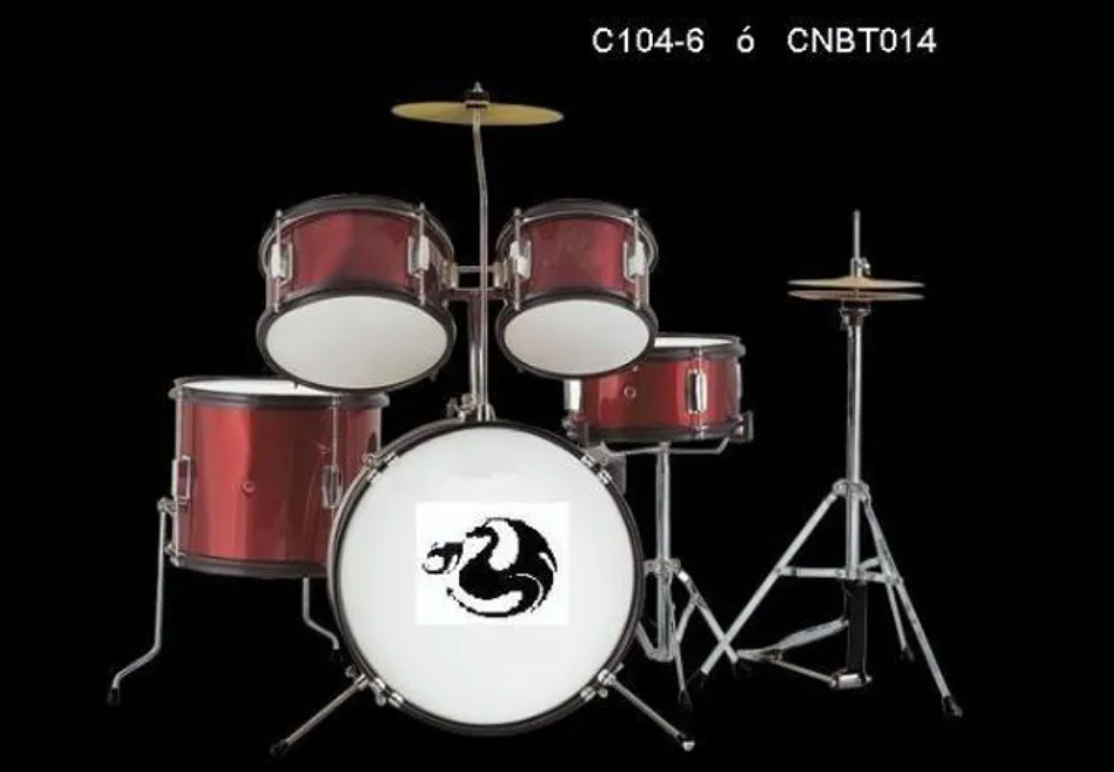 BATERIA JUNIOR 5 PIEZAS VINO ARO NEGRO CENTURY CNBT014 N
