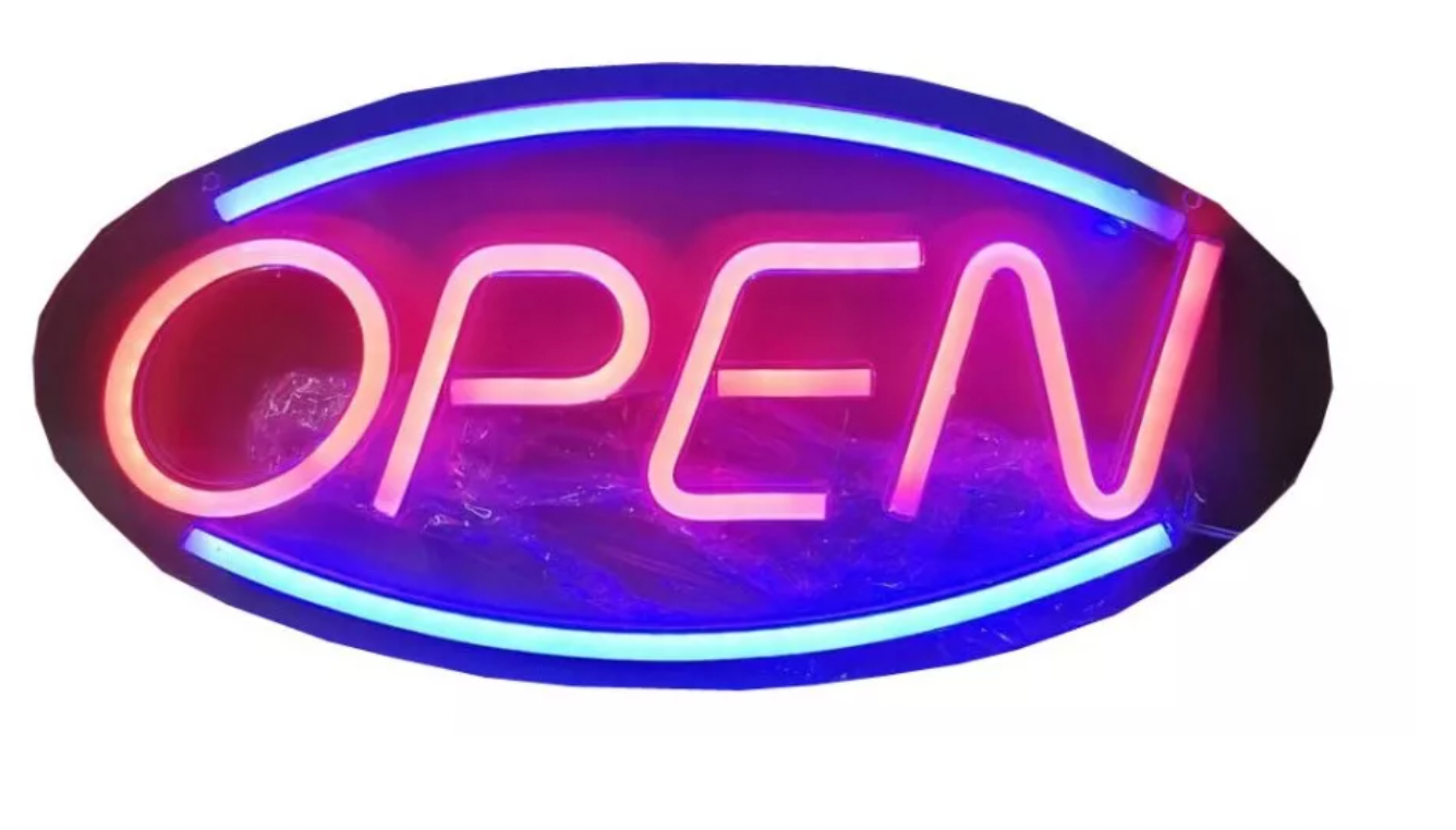 ANUNCIO LUMINOSO DE LED TIPO NEON "OPEN"