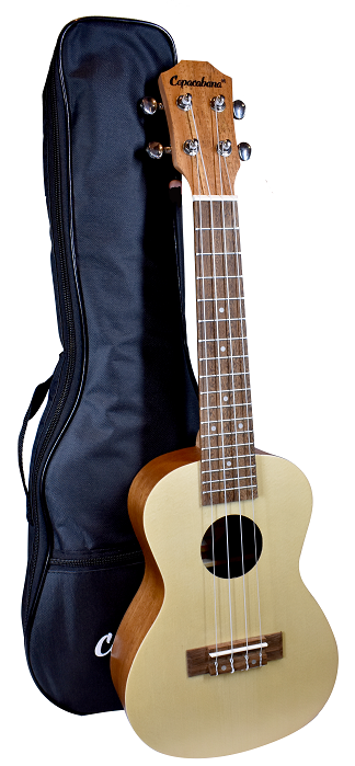 UKULELE CONCIERTO MADERA SPRUCE/CAOBA CON FUNDA COPACABANA CPUK051 N