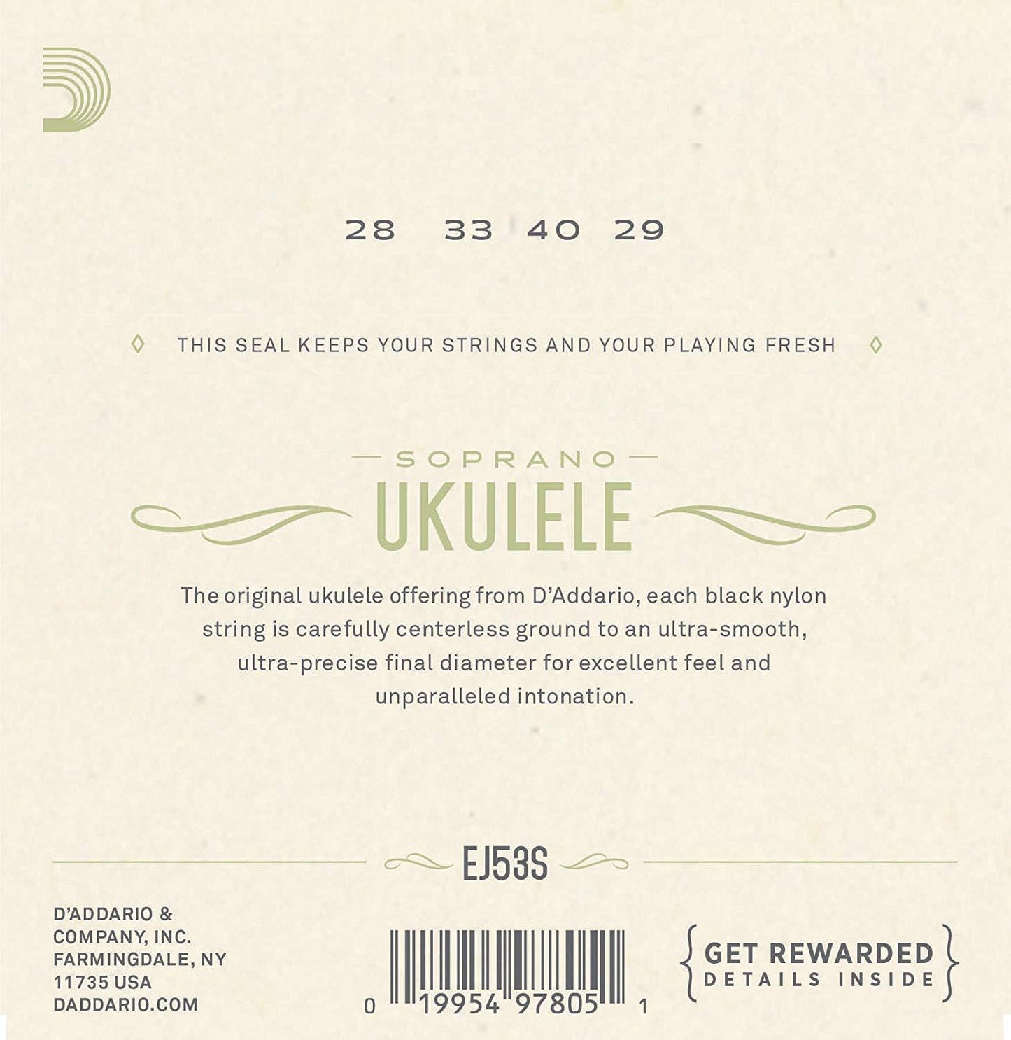 CUERDAS PARA UKULELE SOPRANO DADDARIO NYLON N