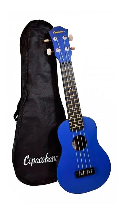Ukulele Soprano Azul Rey con Funda Copacabana N