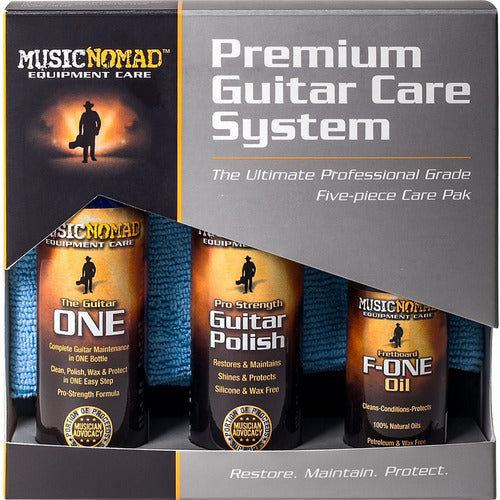 KIT MUSIC NOMAD 5 PZAS PARA EL CUIDADO DE LA GUITARRA