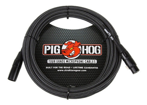CABLE P/MICROFONO TEXTURIZADO BLACK WHITE 9.14mt. XLR XLR PIG HOG N