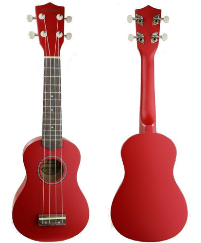 Ukulele Soprano Rojo con Funda Copacabana Cpuk045