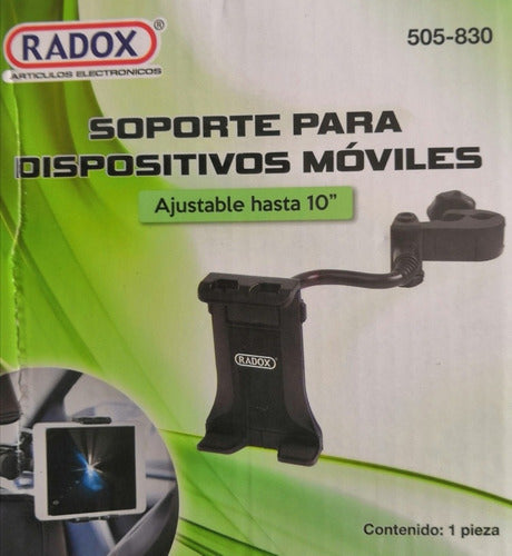 SOPORTE PARA CELULAR O TABLET HASTA 10" RADOX