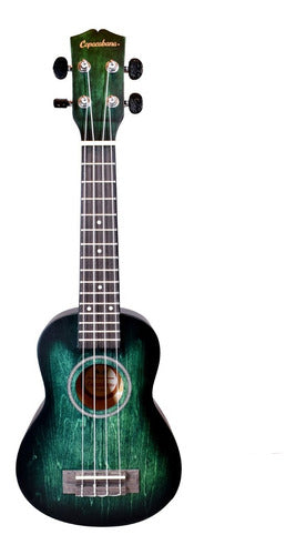 UKULELE SOPRANO COPACABANA MADERA LINDEN  VERDE CON FUNDA ⌘ CPUK055 N