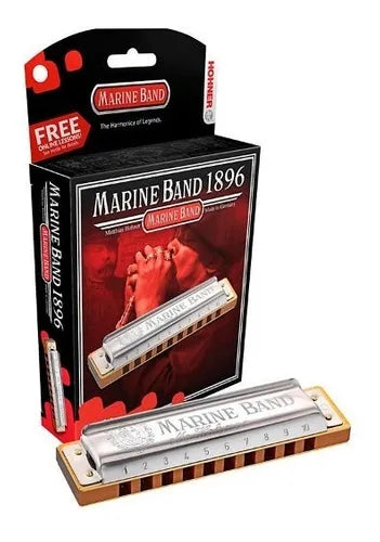 ARMONICA SOL-MENOR HOHNER MARINE BAND PLATEADA  DIATONICA