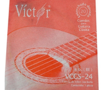 Cuerda para Guitarra Clasica Nylon Entorchado Dorado 4ta Victor N