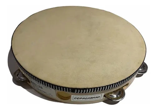 PANDERO DE MADERA 20cm/8" C/PARCHE COPACABANA 1 HILERA RIN N