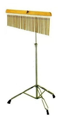 Campanas 36 Barras Doradas en Madera Natural Excb002 N