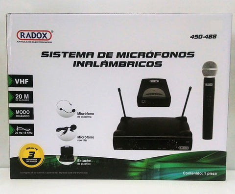 SISTEMA DE MICRÓFONOS DINÁMICOS INALAMBRICOS (VHF) 490-488