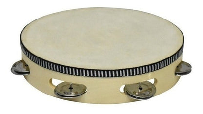 Pandero de Madera 25cm/10" C/parche Copacabana 1 Hilera Rin