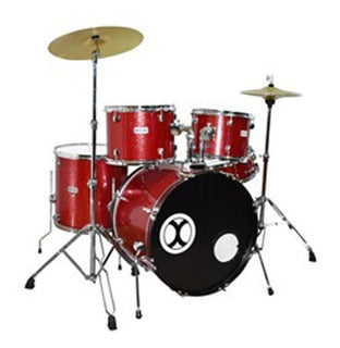BATERIA PROFESIONAL ROJO METALICO 5PZS ARO CLR CROMO EXTREME | EXBT062 N