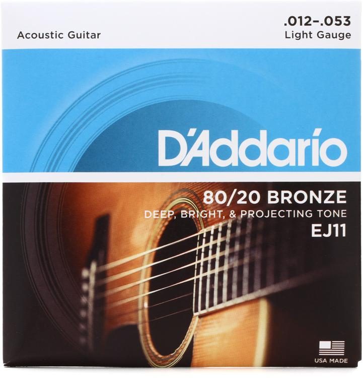 ENCORDADURA DADDARIO MOD. EJ-11 BRONZE 80/20 ,12-,53 N