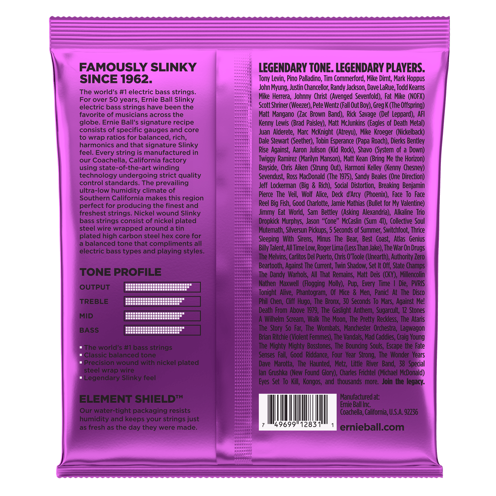 Cuerdas Ernie Ball Power Slinky para bajo Electrico 4 Cdas 2831