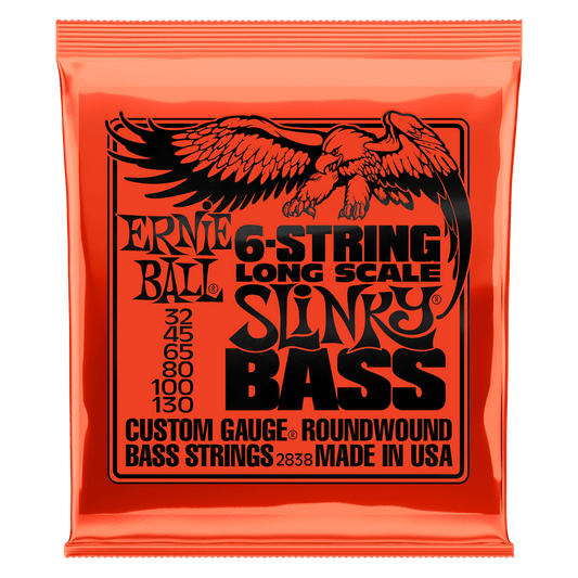 CUERDAS ERNIE BALL LONG SCALE SLINKY BASS PARA BAJO ELECTRICO 6 CUERDAS 2838