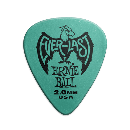 Puas para Guitarra Ernie Ball Everlast Nylon 2.0 Mm Verde Paquete de 12 Pzas 9196