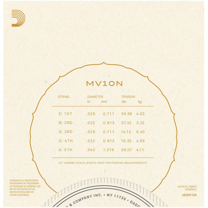 Juego de Cuerdas D'Addario Vihuela Nylon MV10N