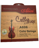 JUEGO DE CUERDAS PARA CELLO ALICE NICKEL-CROMO