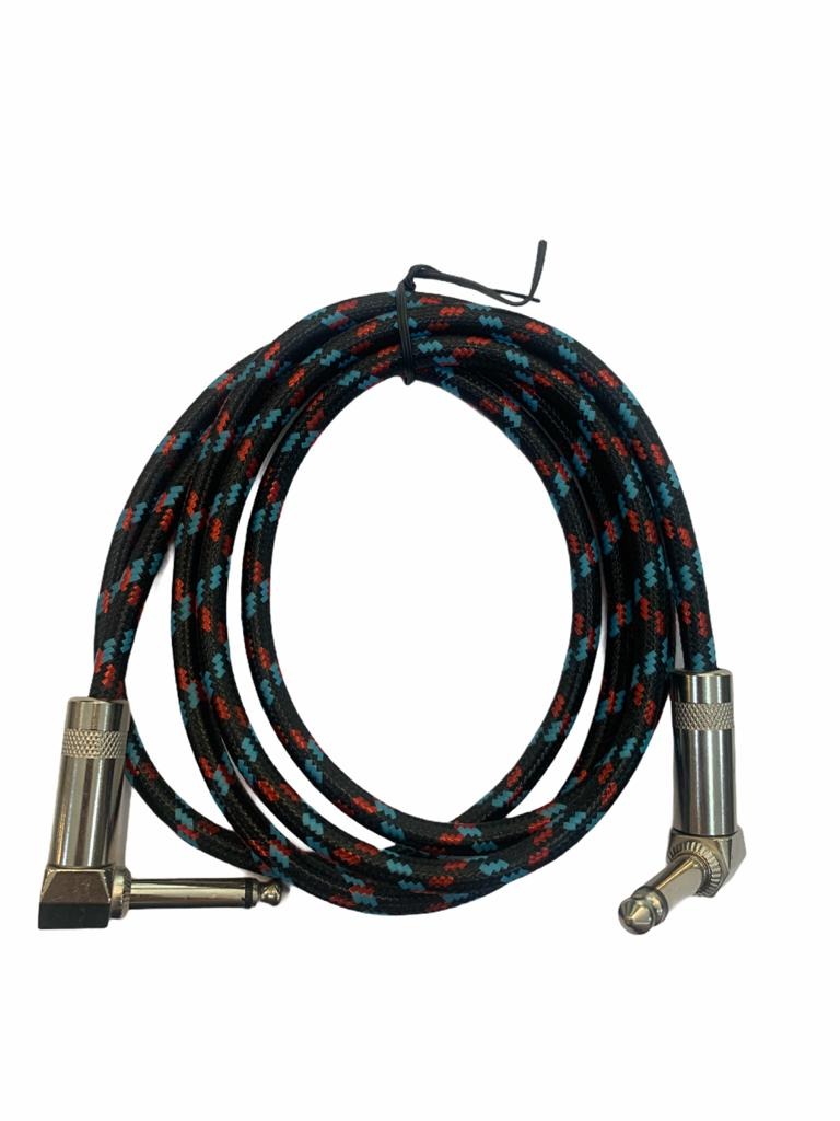 CABLE AUDIO PLANCHADO PLUG 6,3 MONO  "L" 1,5M N