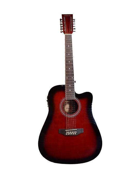 DOCEROLA TEXANA E/ACÚSTICA ROJO SOMBREADA 12 CDAS SEGOVIA | SGC12RDSB N