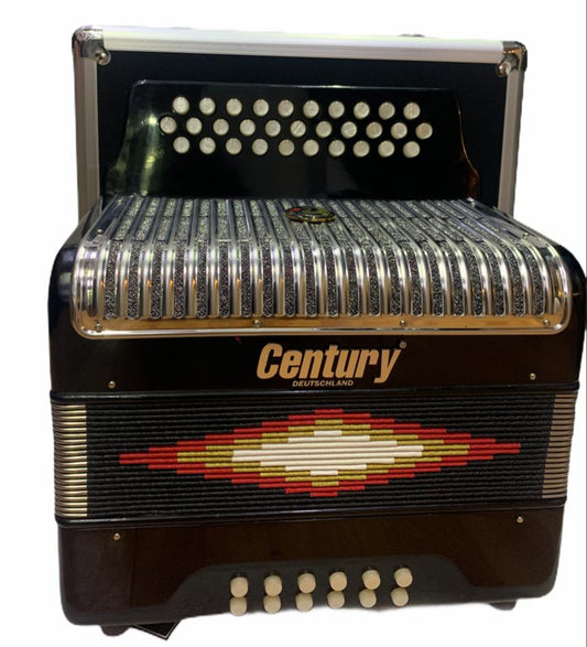 ACORDEON CENTURY DE BOTONES TONO FA COLOR NEGRO C3012FANP N
