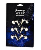 MAQUINARIA JIMMY WESS PARA GUITARRA ELECTRICA 3+3 NIQUELADA (PERNO Y BOTON METAL)