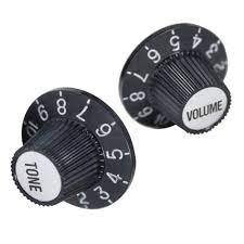 Perrilla de Volumen de Plastico Negro Sencillo para Guitarra Electrica Dpk-100vn